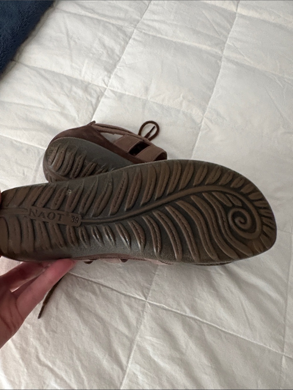 Naot Brown Lace-Up Cutout Women's Sandals - Picture 7 of 10